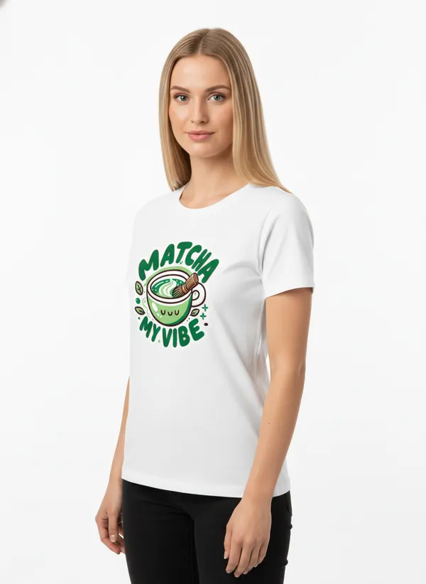 Women_round_neck_Tshirt__Matcha