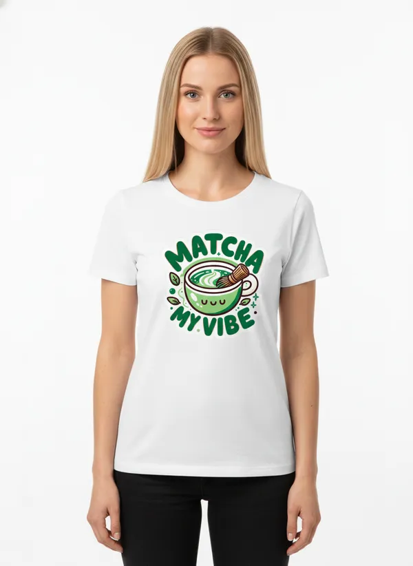 Women_round_neck_Tshirt__Matcha