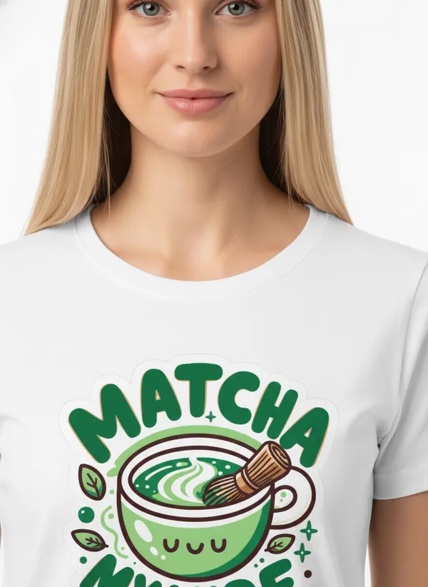Women_round_neck_Tshirt__Matcha