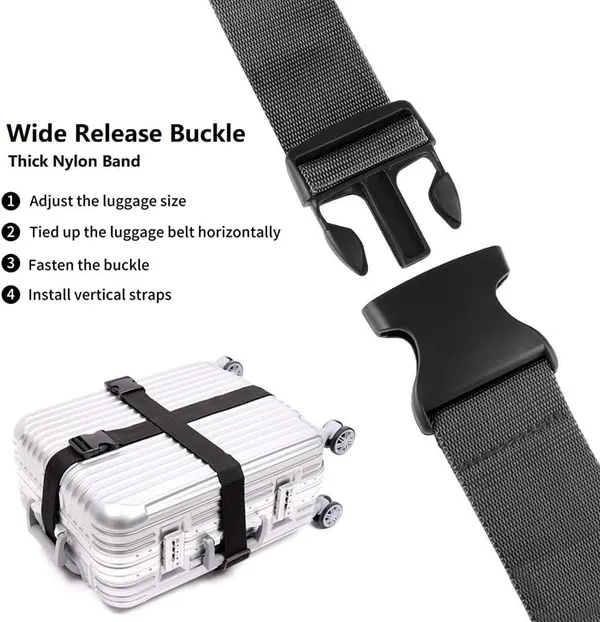 2_LUGGAGE_STRAP_(2"X6.5FEET_COLOR)_+_1_ADD_ON_BAGAGGE_BELT(1"X20"_BLACK)_WITH_QUICK_RELEASE_BUCKLE_ADJUSTABLE,_PREMIUM_ACCESSORY_FOR_TRAVEL_BAG_CLOSURE_BRIGHT_COLORS_(3PACK,_BLACK)