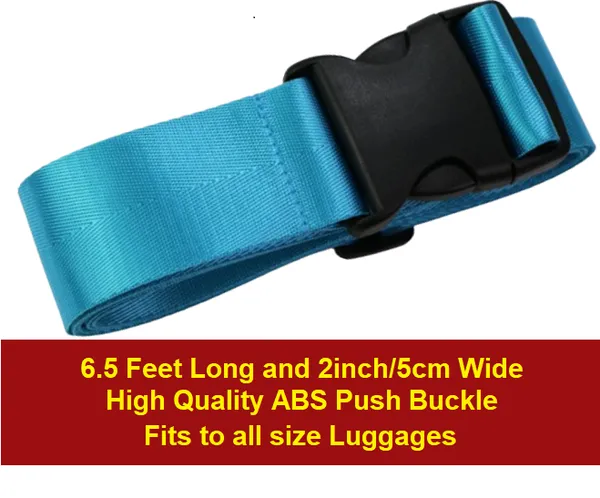 2_Pack_Luggage_Strap_Belts_(2"_X6.5FEET_Color)_+_1_ADD_ON_BAGAGGE_Belt(1"X20"_Black)_with_Quick_Release_Buckle_AdjustableI_Premium_Accessory_for_Travel_Bag_I_Travel_Bag_Belt_I_Turquoise_Color