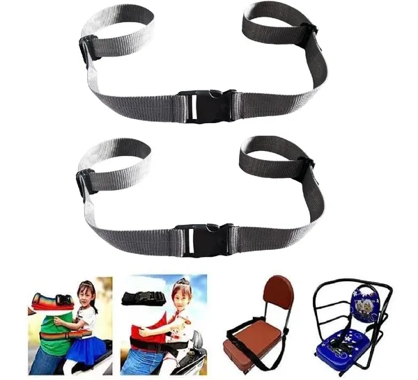Baby_Safety_Belt,1.5_Inch_X_140_Cm_Long,Nylon_And_Quick_Released_Adjustable_Buckle,Grey_And_Black(2_Pack,Grey)
