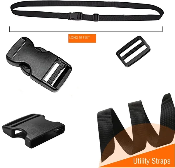 10_feet_Long_Utility_Strap_Belt_with_Quick-Release_Buckle_Adjustable,_for_Luggage_Bags,_Traveling,_Bikes,_Cars,_Outing,_(Silver,_2_Pack)