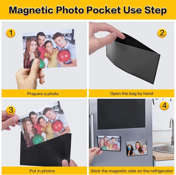 Magnetic_Photo_Frame_-_An_Awesome_Gifts_for_Family_and_Friends._It_Can_Be_Used_On_Refrigerator/Fridge/Any_Metal_Surface,Magnet_Image_Holder_(BLACK,_8x6_Inch_5Pieces)