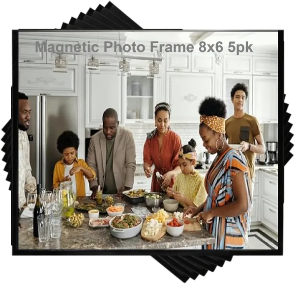 Magnetic_Photo_Frame_-_An_Awesome_Gifts_for_Family_and_Friends._It_Can_Be_Used_On_Refrigerator/Fridge/Any_Metal_Surface,Magnet_Image_Holder_(BLACK,_8x6_Inch_5Pieces)