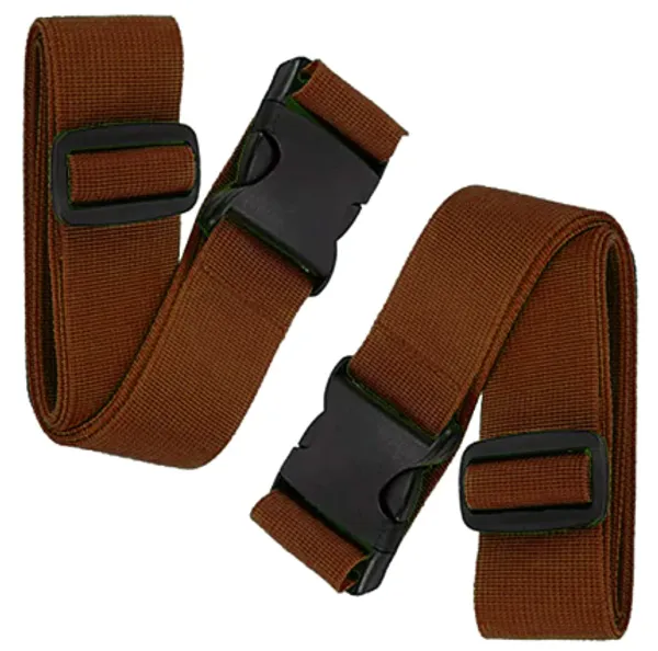 Luggage_Strap_(2"_X6.5FEET_Color)_+_1_ADD_ON_BAGAGGE_Belt(1"X20"_Black)_with_Quick_Release_Buckle_Adjustable,_Premium_Accessory_for_Travel_Bag_Closure_Bright_Colors_(3PACK,_Brown)