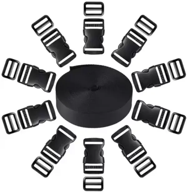 Nylon_Webbing_for_Collars,_Leashes,_Diving_Gear,_Sports_Gear,_Bag_Belt,_Hiking_(25_Meter_roll)_Plus_10_Buckles,adjusters_and_1_thread_cutter_(2_INCH)