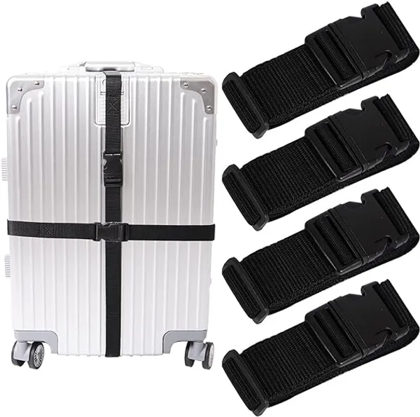 4_Piece_Luggage_Strap_with_Quick_Release_Buckle,_Adjustable_Suitcase_Straps_and_Heavy_Duty_Strap_Buckle_Packing_Straps_Travel_Accessories,_(1.5_inch,_Black)