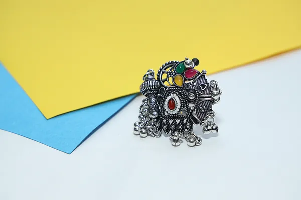 Silver_Adjustable_Oxidized_Ethnic_Fusion_Design__&__Unique_Oxidized_Bold_Ethnic_Style_Ring_For_Women