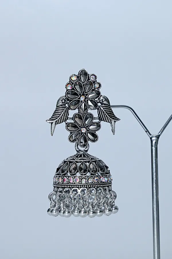 Silver_Oxidized_Jhumka_Classic_Tribal_Style_&_Oxidized_Traditional_Ethnic_Design_Earring_For_Women