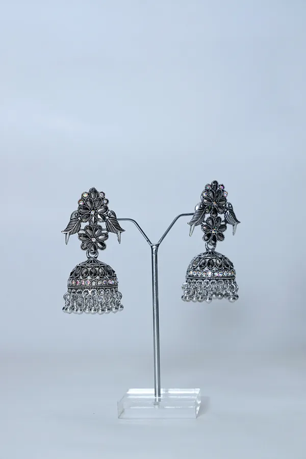 Silver_Oxidized_Jhumka_Classic_Tribal_Style_&_Oxidized_Traditional_Ethnic_Design_Earring_For_Women