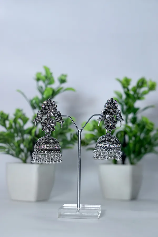 Silver_Oxidized_Jhumka_Classic_Tribal_Style_&_Oxidized_Traditional_Ethnic_Design_Earring_For_Women