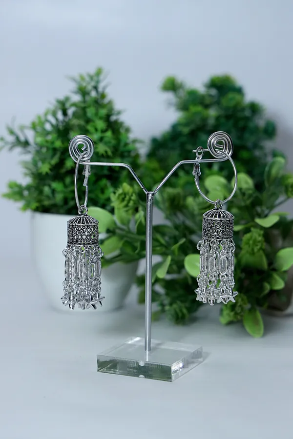 Silver_Boho_Pipe_Jhumka_Oxidized_Finish_Earrings_&_Oxidized_Ethnic_Wear_Necklace_For_Women
