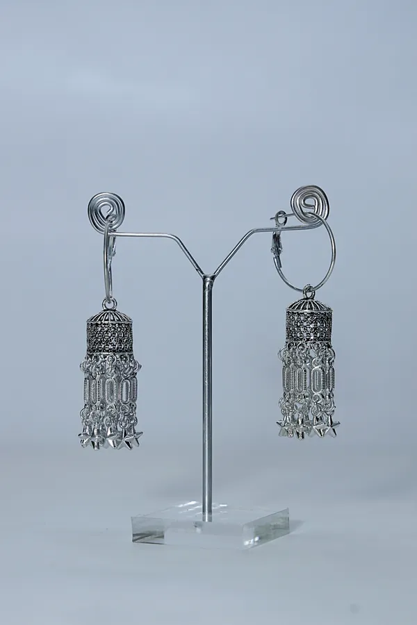 Silver_Boho_Pipe_Jhumka_Oxidized_Finish_Earrings_&_Oxidized_Ethnic_Wear_Necklace_For_Women