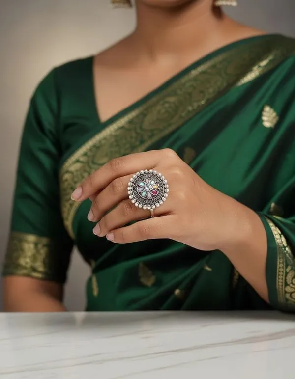 Silver_Navaratna_Trendy_Oxidized_Nine_Gemstone_Statement_Ring_For_Women