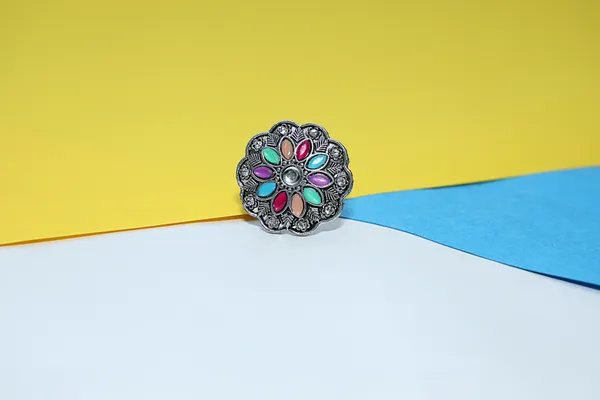 Silver_Adjustable_Oxidized_Ethnic_Fusion_Design__&__Unique_Oxidized_Bold_Ethnic_Style_Ring_For_Women