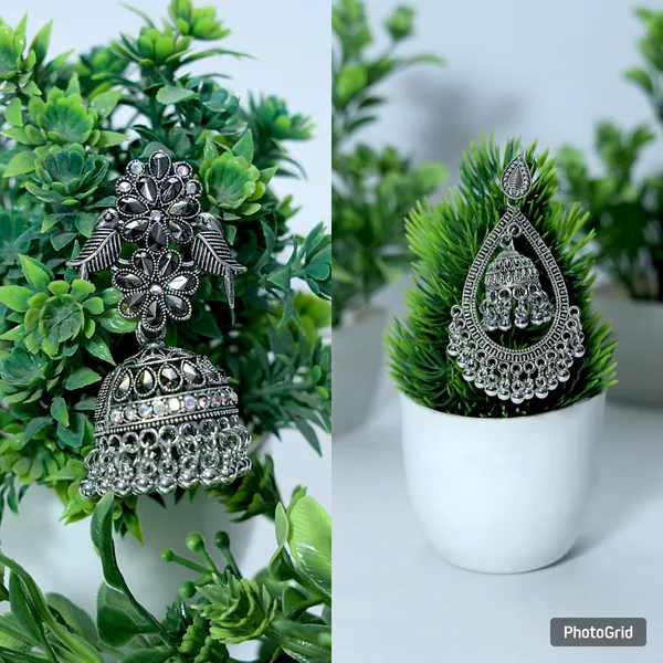 Silver_Oxidized_Jhumka_Classic_Tribal_Style_&_Oxidized_Traditional_Ethnic_Design_Earring_For_Women