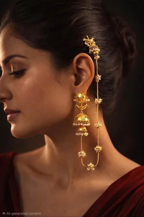 Nupur_Sanon_inspred_Jhumka_cum_Kanchain