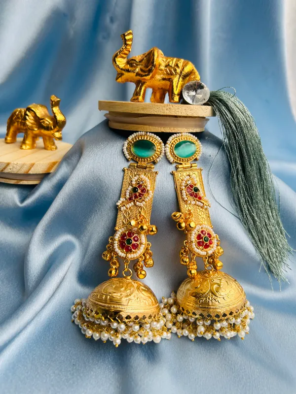 NOOR|_Regal_Emerald_Jhumkas