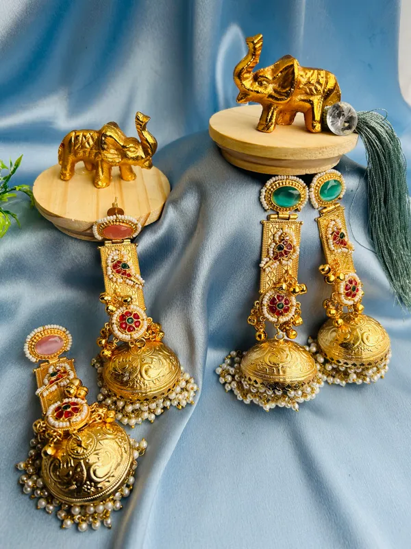 NOOR|_Regal_Emerald_Jhumkas
