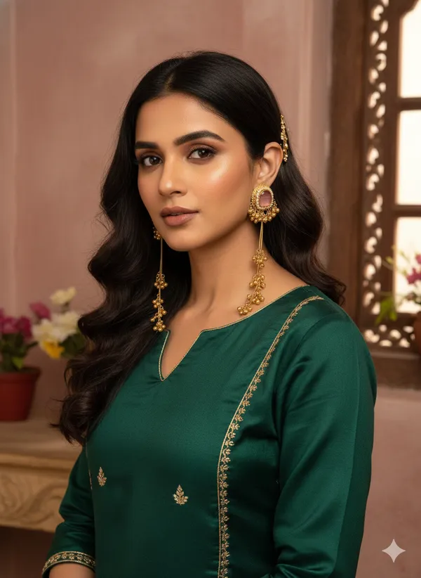 NOOR|_Emerald_Heritage_Tassel_Jhumkas
