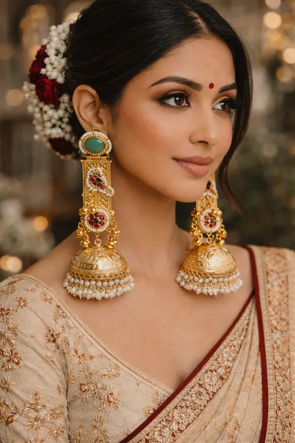 NOOR|_Regal_Emerald_Jhumkas