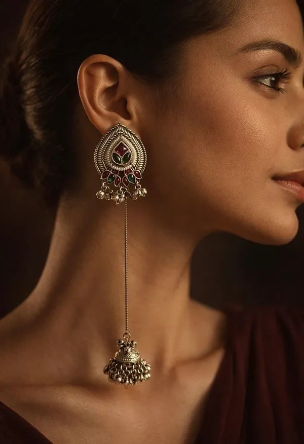Saanjh_Oxidised_Jhumki