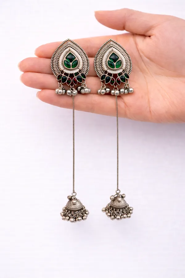 Saanjh_Oxidised_Jhumki
