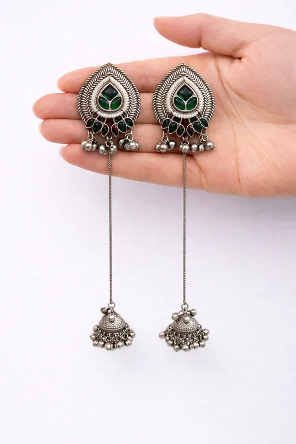 Saanjh_Oxidised_Jhumki
