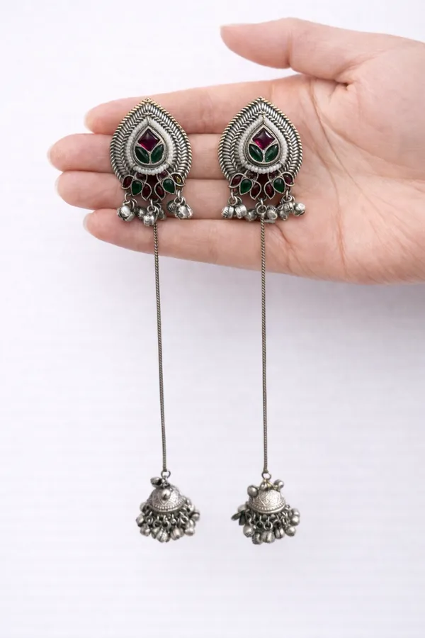 Saanjh_Oxidised_Jhumki
