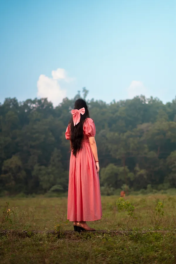 Pink_Cotton-Linen_Blend_Gown_For_Women