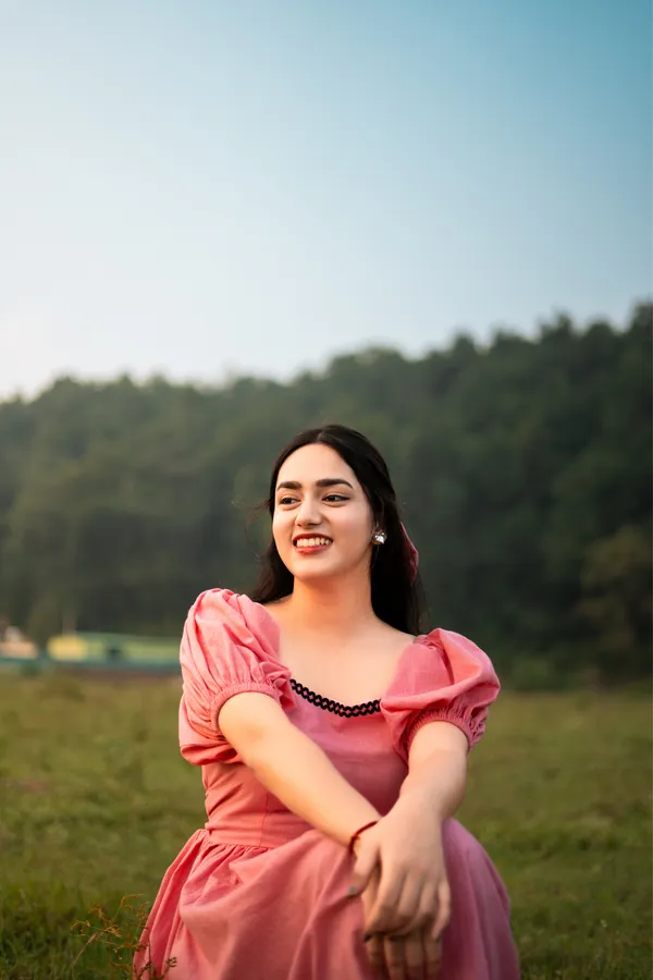 Pink_Cotton-Linen_Blend_Gown_For_Women