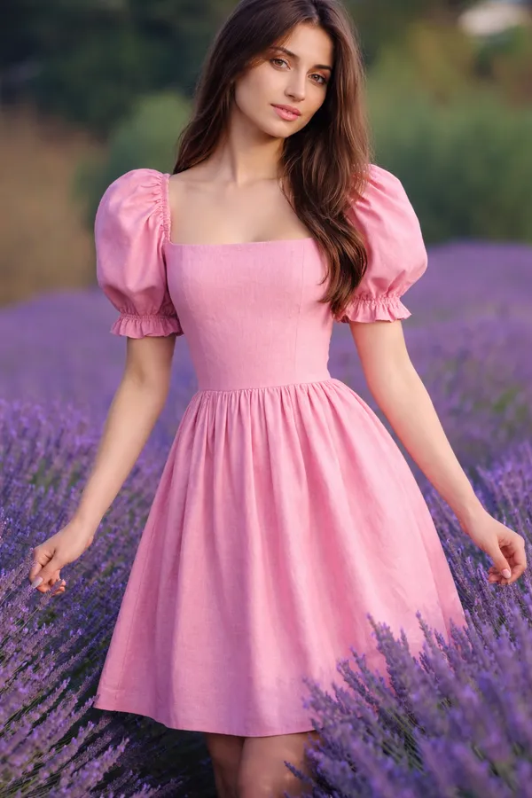 Rose_Pink_Cotton-Linen_Blend_Dress_For_Women