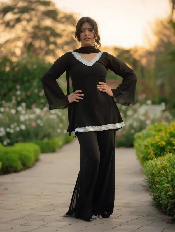 Black_Kurta_with_Flared_Palazzo_Set