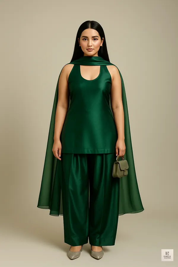 Green_Japanese_Satin_&_Organza_Salwar_Set_For_Women