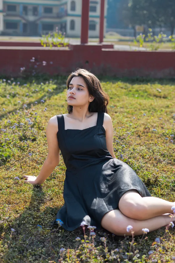 Black_Cotton-Linen_Blend_Mini_Dress_For_Women