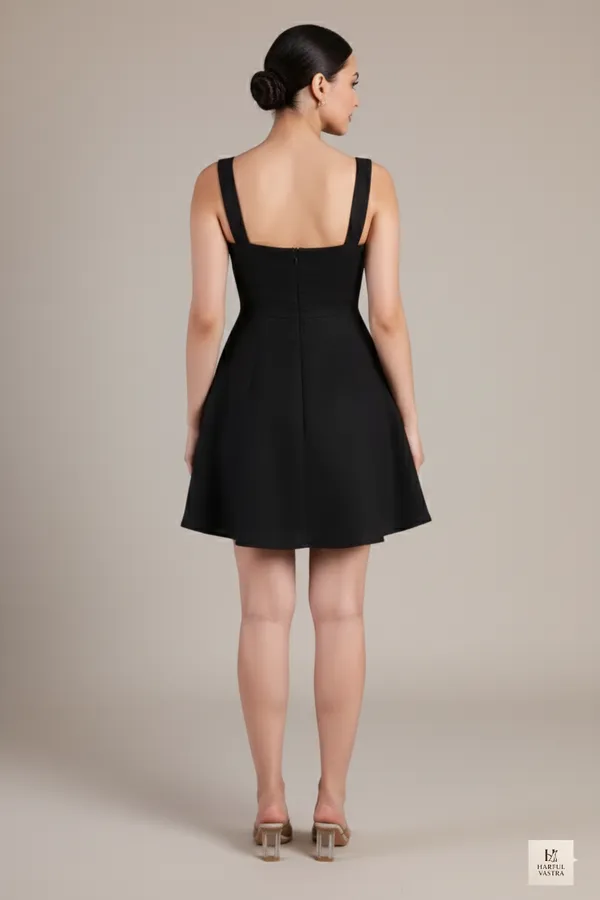 Black_Cotton-Linen_Blend_Mini_Dress_For_Women