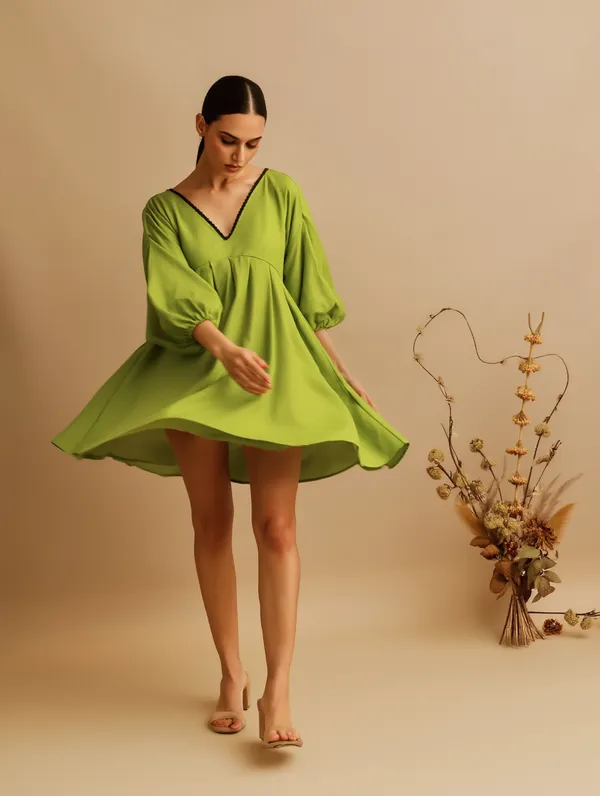 Olive_Cotton-Linen_Blend_Dress_For_Women