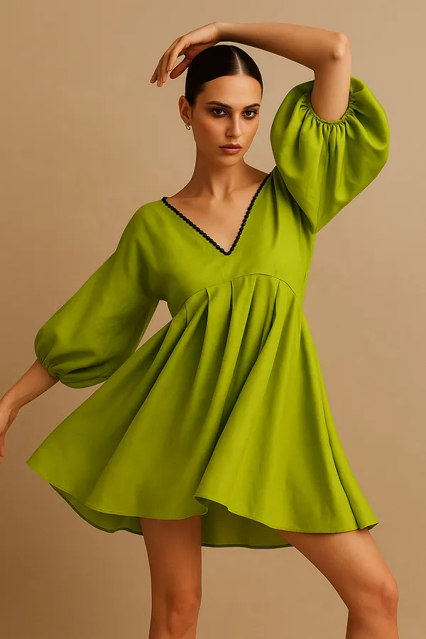 Olive_Cotton-Linen_Blend_Dress_For_Women