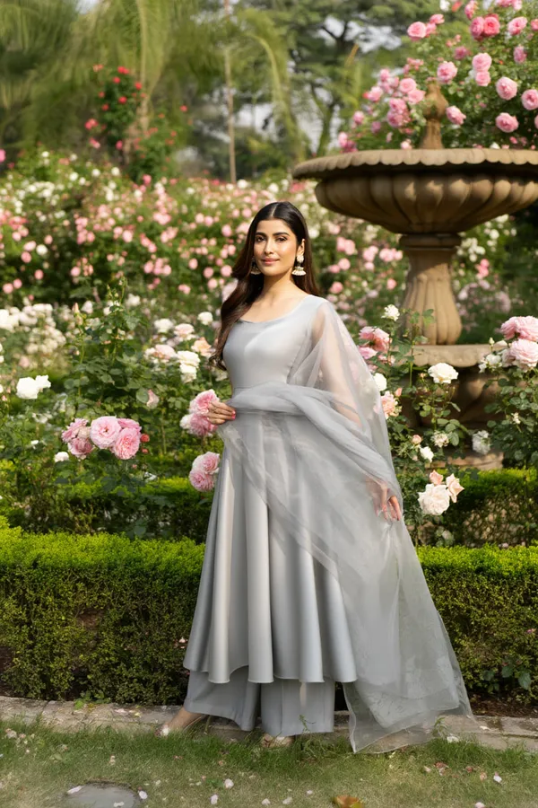 Grey_Japanese_Satin_&_Organza_Suit_For_Women
