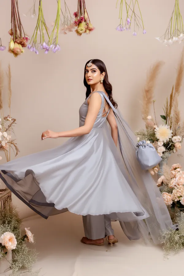 Grey_Japanese_Satin_&_Organza_Suit_For_Women