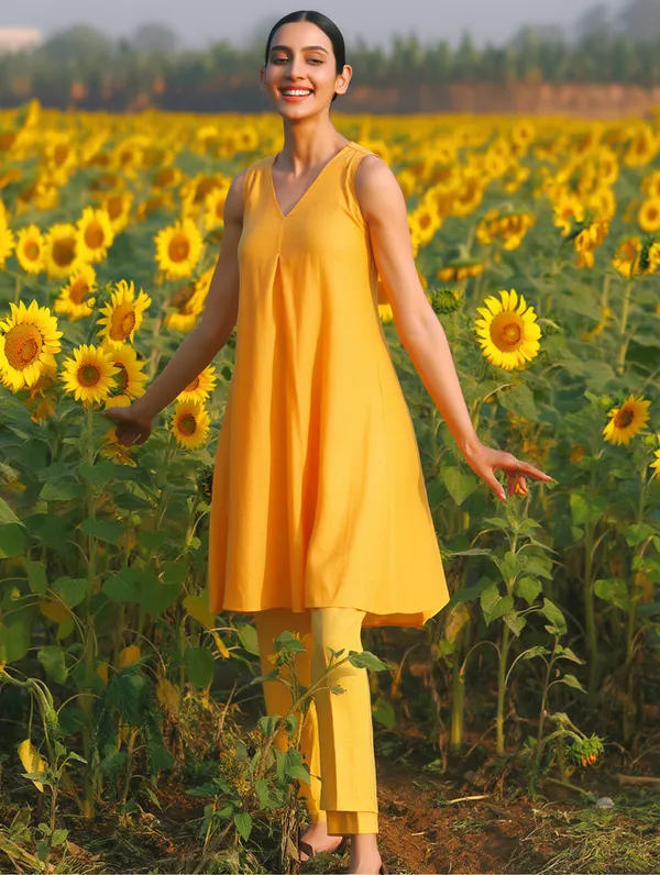 Yellow_A-line_Kurta_Set_