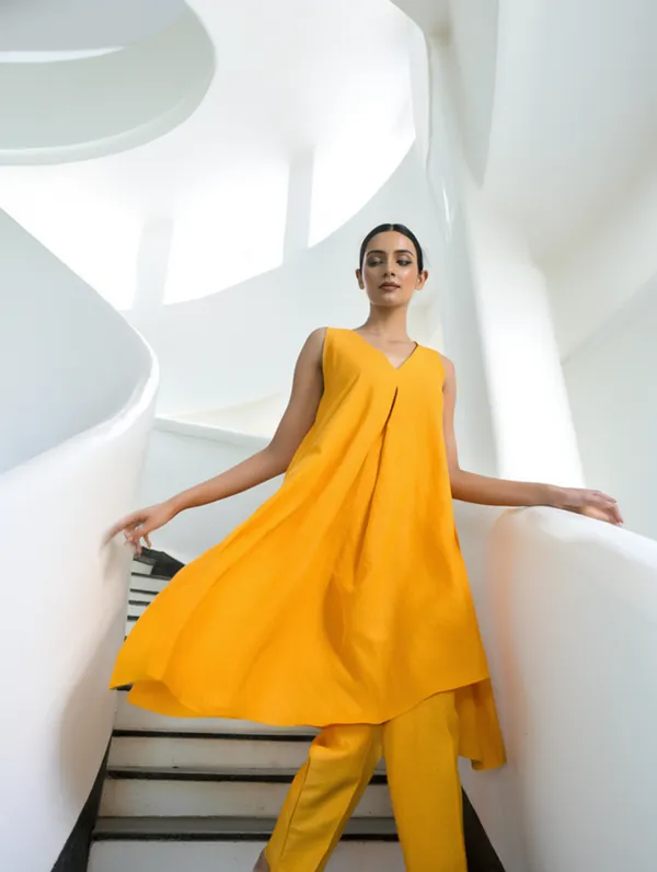 Yellow_A-line_Kurta_Set_