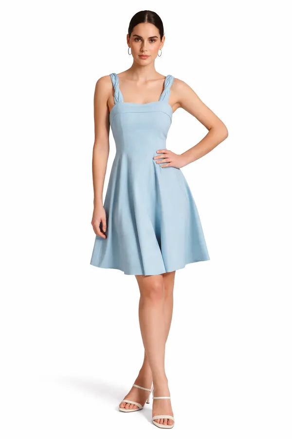 Sky_Blue_Cotton-Linen_Blend_Dress_For_Women