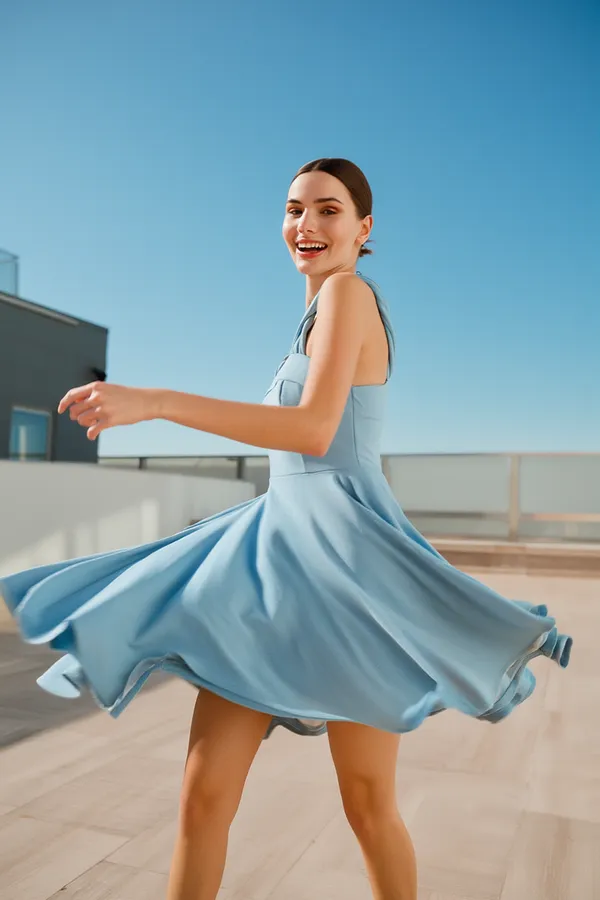 Sky_Blue_Cotton-Linen_Blend_Dress_For_Women