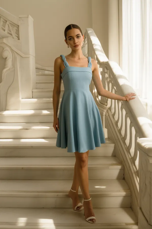 Sky_Blue_Cotton-Linen_Blend_Dress_For_Women