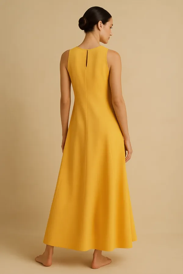 Mustard_Cotton-Linen_Blend_Maxi_For_Women