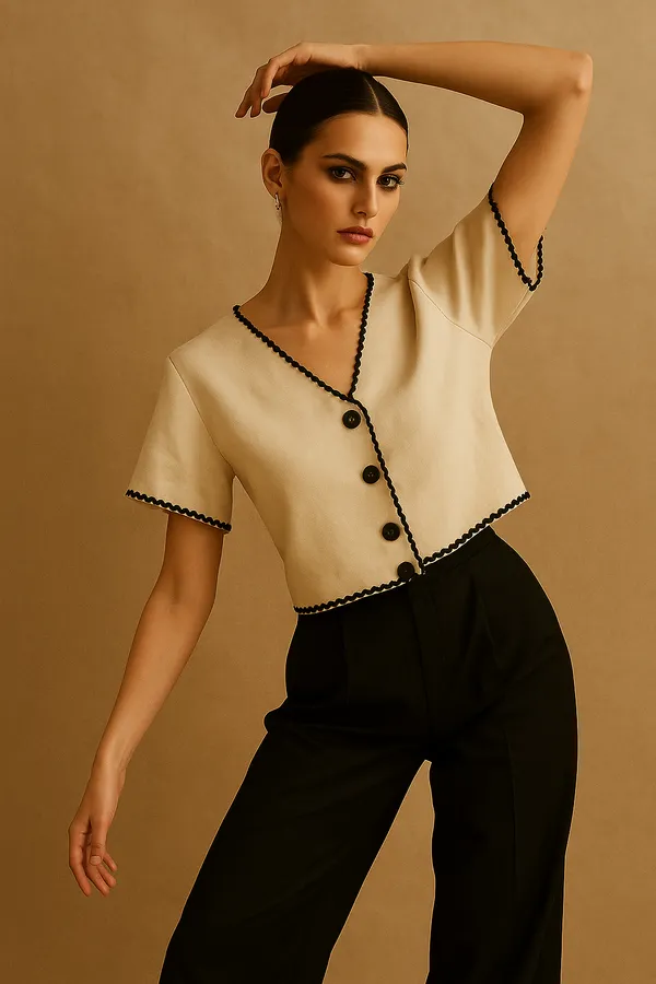 Off_White_Cotton-Linen_Blend_Scallop_Set_For_Women