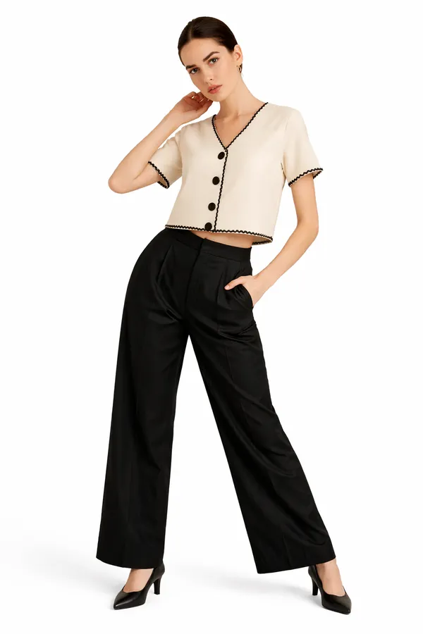 Off_White_Cotton-Linen_Blend_Scallop_Set_For_Women