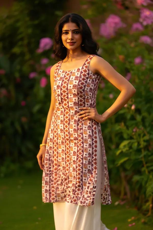 Maroon_Crepe_Kurti_Set_For_Women